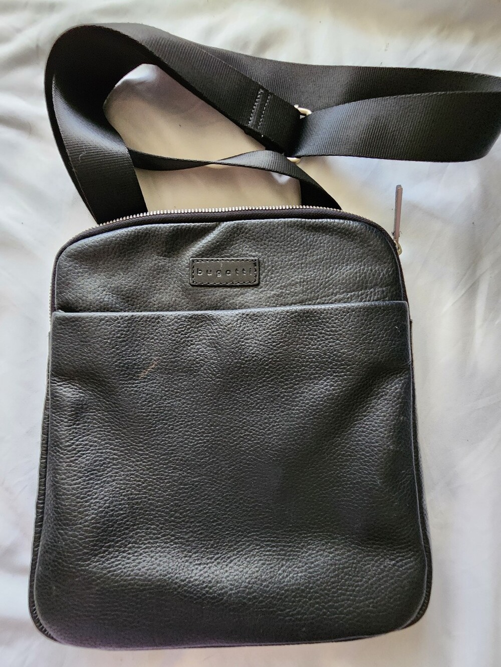 Bugatti Black Leather Crossbody